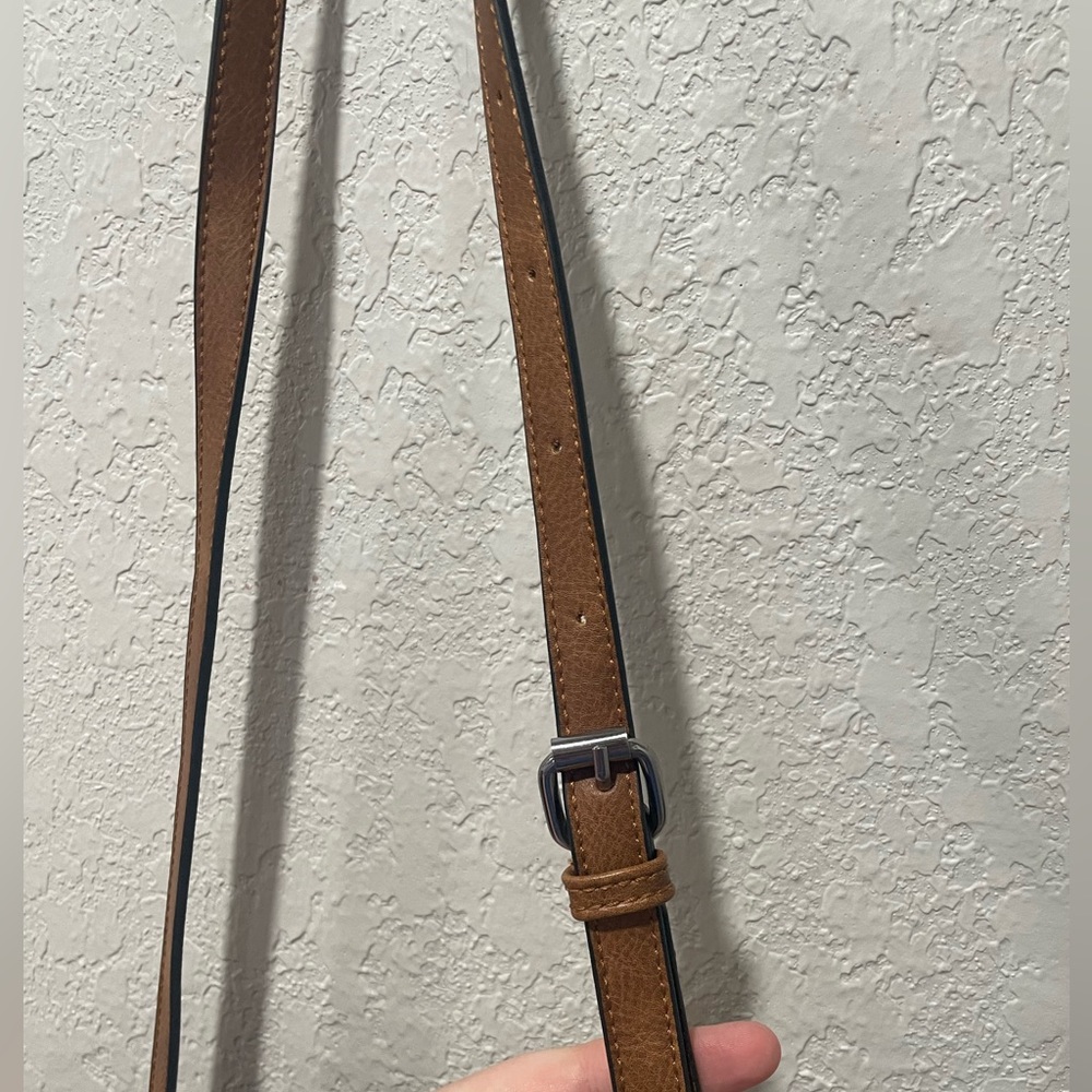 NEW Brown Faux Leather Fringe Crossbody Purse - Picture 6 of 14